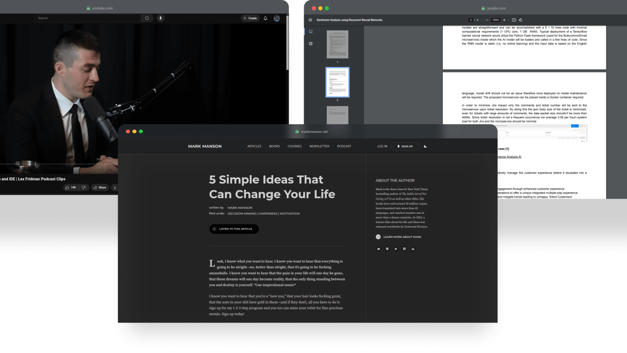 Summarize any kind of content
